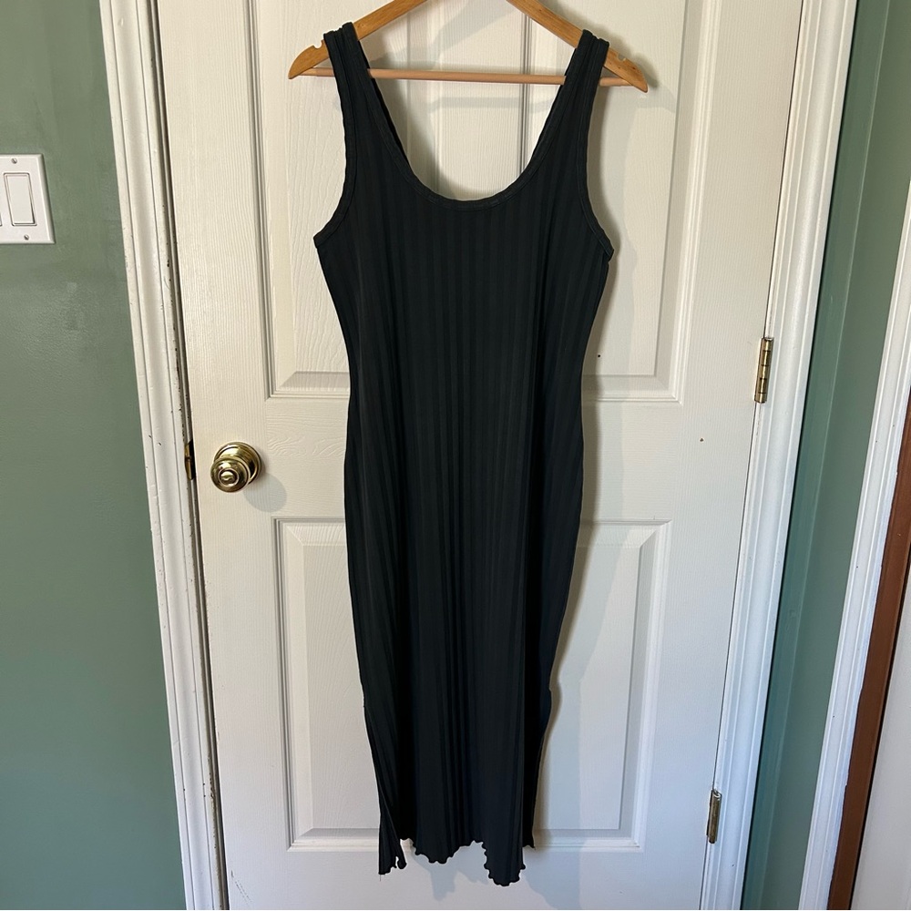 OFFLINE by Aerie OG Groove Midi Tank Dress Black | Size L
